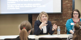 Human Rights Advocacy Program students participate in a community roundtable event.