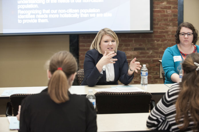 Human Rights Advocacy Program students participate in a community roundtable event.