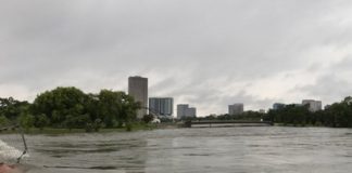 Speed Student Alison Davis shares a photo of her view of the flooding from Hurricane Harvey. Davis is working on a co-op in Houston currently, along with several other Speed students.