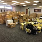 The UofL Athletic Department tweeted out this photo of the shipment it is sending to Houston victims.