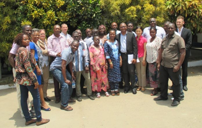 Dr. Harris with Ebola research group