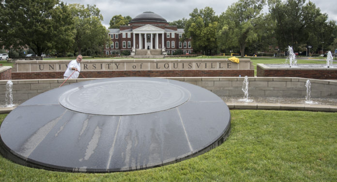 Mowing, power washing, painting, you name it. UofL's Physical Plant employees have been all-hands-on-deck this week in preparation of ESPN College GameDay's broadcast from the Oval Saturday.