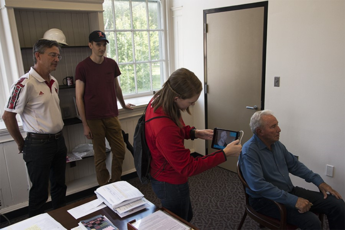 Prior to ESPN's GameDay, Kate Schneidau and Sam Williams scanned Lee Corso's head before printing out busts via a 3D printer.