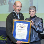 UofL Archivist Tom Owen with Constance Alexander, president of the Kentucky Historical Society Governing Board.