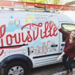 Ashley Trommler, a Hite alum, shows off her design for the Google Fiber installer vans.