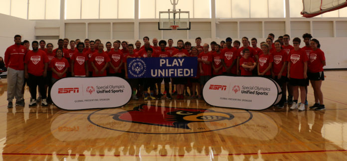 Through ESPN’s sponsorship, UofL and Special Olympics Kentucky partnered together to host the first ever Unified Intramural Championship in basketball this year at the Student Recreational Center.