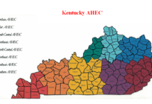 Counties served by the eight Kentucky AHEC offices