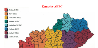 Counties served by the eight Kentucky AHEC offices