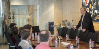 John Pierce Wise, Sr., Ph.D., talks with Kentucky high school students