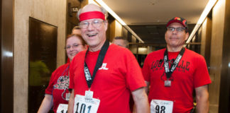 Steve Lindsey, a longtime UofL employee, will participate in the Fight for Air Climb Feb. 3 his third time participating since receiving a double-lung transplant.