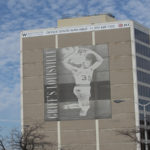 Darrell Griffith, UofL’s all-time leading scorer, is honored on the Watterson City Building along 1-264 East.