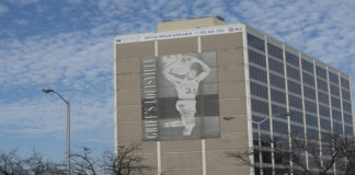 Darrell Griffith, UofL’s all-time leading scorer, is honored on the Watterson City Building along 1-264 East.