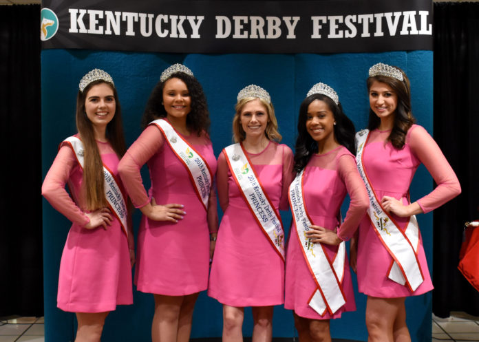 UofL student Tara Dunaway, center, is one of five Kentucky Derby Festival princesses this year.