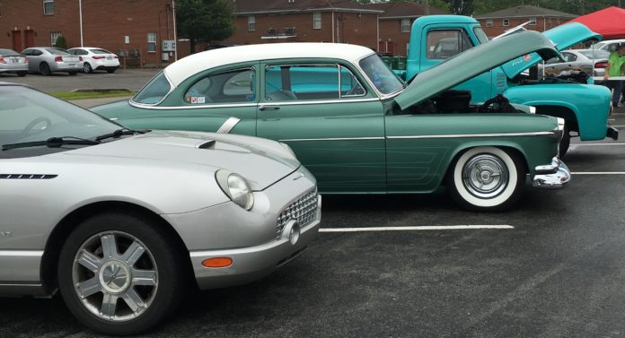 Vintage tricked-out rides like this gray Thunderbird, green Oldsmobile and turquoise Ford F-100 truck will again be featured at the Cancer Awareness Show on Saturday, June 9.