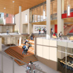 This Belknap Academic Building rendering shows the open spaces that encourage active learning.