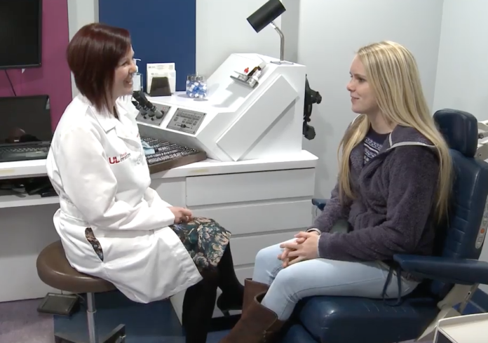 Kennedy Raley takes advantage of special glasses to help her drive, even though she is visually impaired.