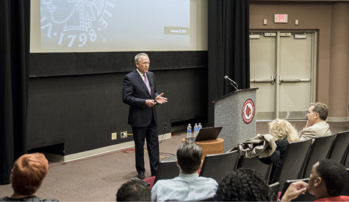 Forum_7069 President Greg Postel hosted a budget forum to get employee input and ensure the process is collaborative.