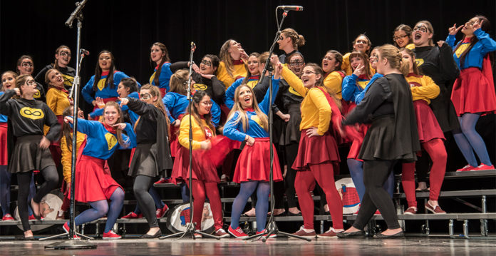 Sorority competes in 2017 Fryberger Greek Sing.