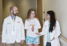 UofL medical student Michael Parsons, Lee Specialty Clinic patient Whitney Foster and Priya Chandan, M.D., M.P.H.