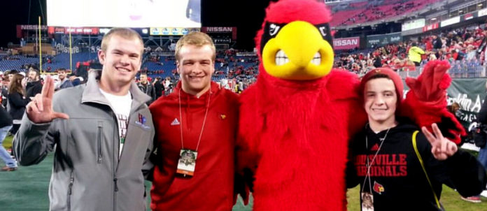 Patrick McSweeney, right, with his brothers and Louie.