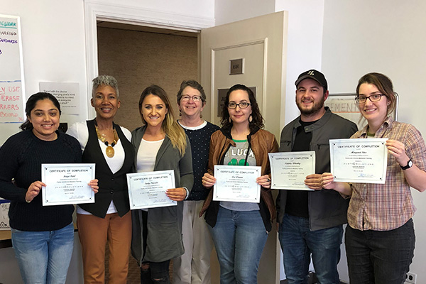 Five Brandeis Law students spent spring break 2018 in mediation training provided by mediators with Just Solutions.