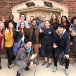 Alternative Service Break trip participants pose in front of Sarah's Inn in Chicago