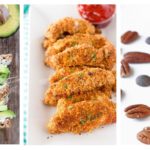 cucumber and avocado sandwiches, healthy chicken fingers, bite-sized Derby pies