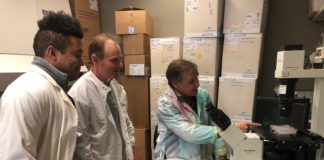 University of Louisville associate professor of pharmacology and toxicology Dr. Geoffrey Clark (far right) is co-inventor of a drug that may inhibit a critical cancer pathway.