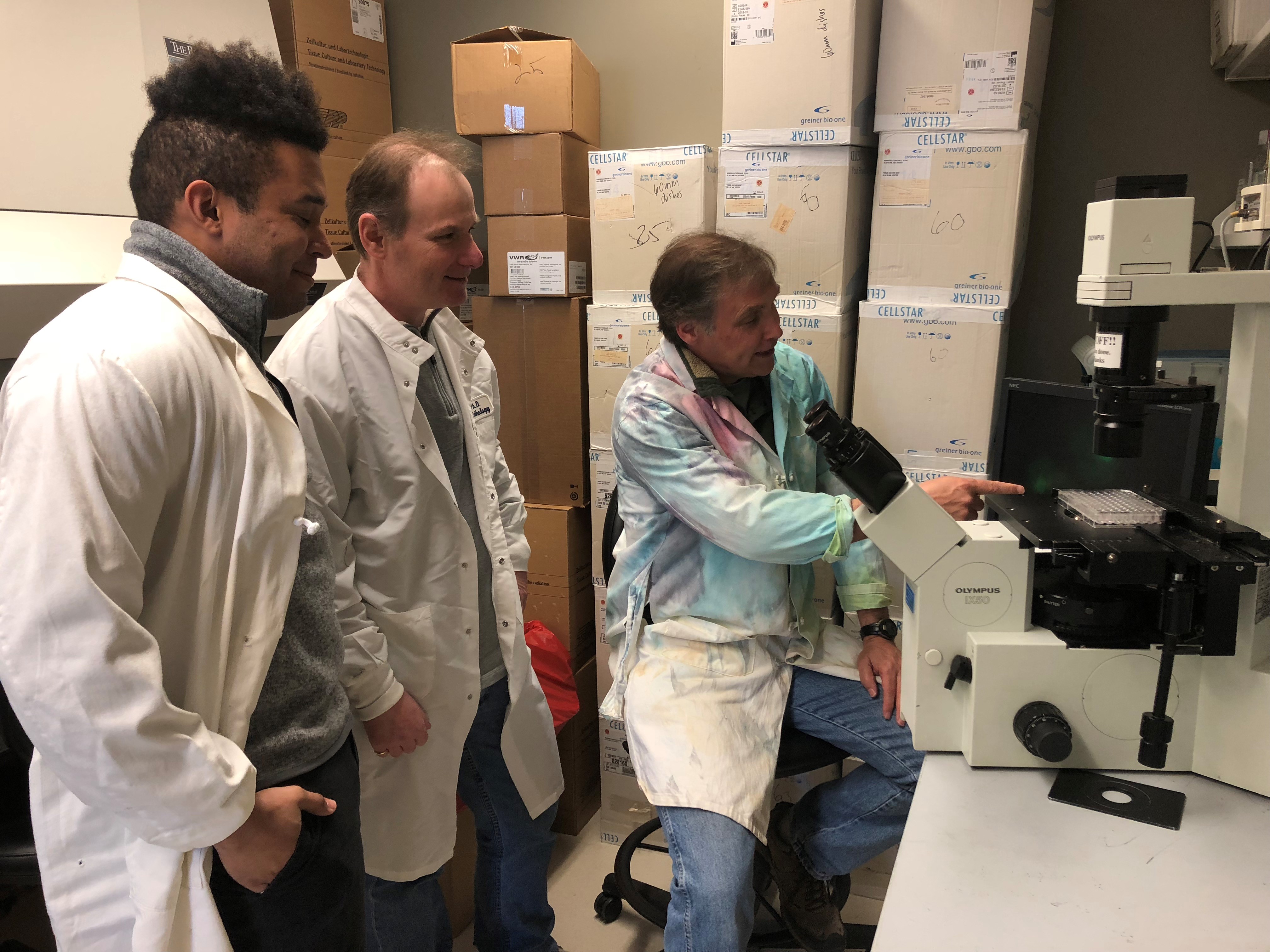University of Louisville associate professor of pharmacology and toxicology Dr. Geoffrey Clark (far right) is co-inventor of a drug that may inhibit a critical cancer pathway.