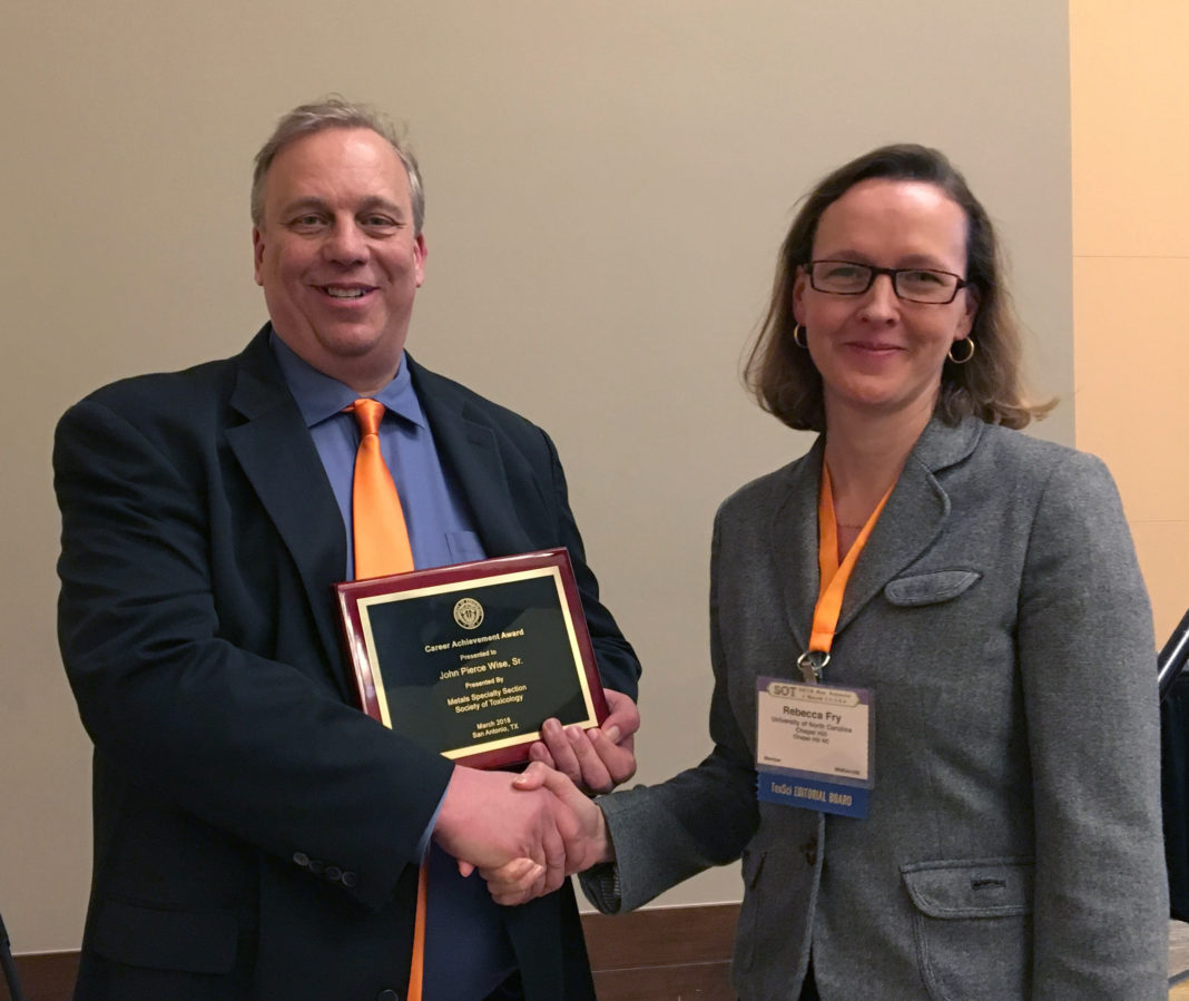 John Pierce Wise, Sr., Ph.D., receives award