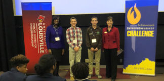 CHS Tardy System, a team of freshmen from Carroll County Schools, won the UofL Product Innovation Award at this year's Entrepreneurial Challenge.