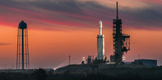 Photo of Falcon Heavy launch provided by SpaceX.