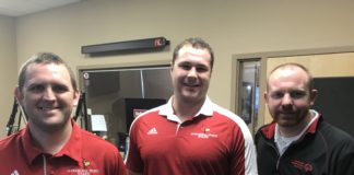L to R – Justin Peterson – UofL Intramurals – Asst. Director; John Hower – UofL student; Justin Harville – Special Olympics