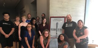 Marion C. Moore students and educators joined UofL English graduate students and educatorso at a Speed Cinema showcase of their work together.