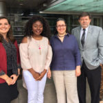 Fulbright winner Karen Udoh is grateful for the help she received from mentors. L-R: Bethany Smith, Office of National and International Scholarships; Karen Udoh; Greek professor and researcher Dr. Sotiria Boukouvala; UofL professor and researcher Dr. David Hein.