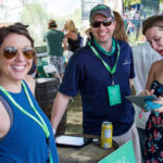 Lauren Hendricks, left, board chairwoman for the Forecastle Foundation, and Mo McKnight Howe, right, first got involved in the Forecastle Festival when they were roommates at UofL.