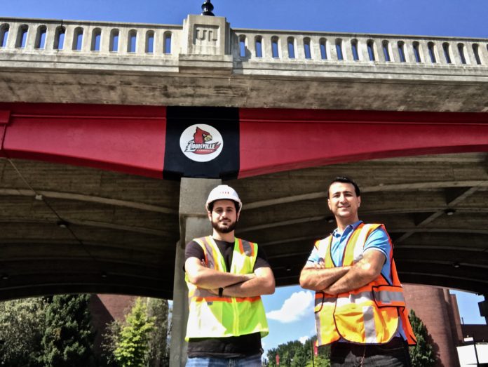 Dr. Omid Ghasemi Fare (right), of the UofL J.B. Speed School of Engineering, is studying how to clear ice from bridges using geothermal heating.
