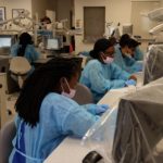 SHPEP participants Jasmine Torres and Shelisa Fairman at the UofL School of Nursing