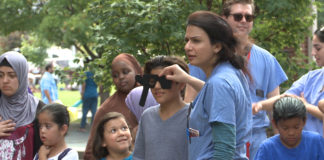 UofL faculty, residents and medical students performed vision screenings at the Home of the Innocents Back-to-School Bash