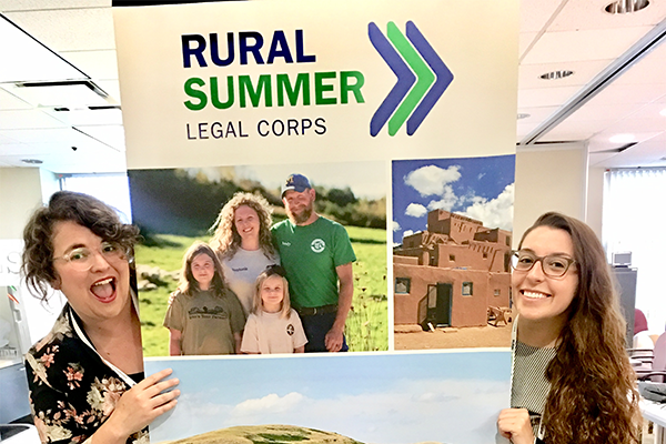 Brandeis Law students Lauren North and Caitlin Kidd are student fellows with the Rural Summer Legal Corps.