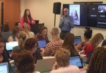 Joe D’Ambrosio instructs a group of students