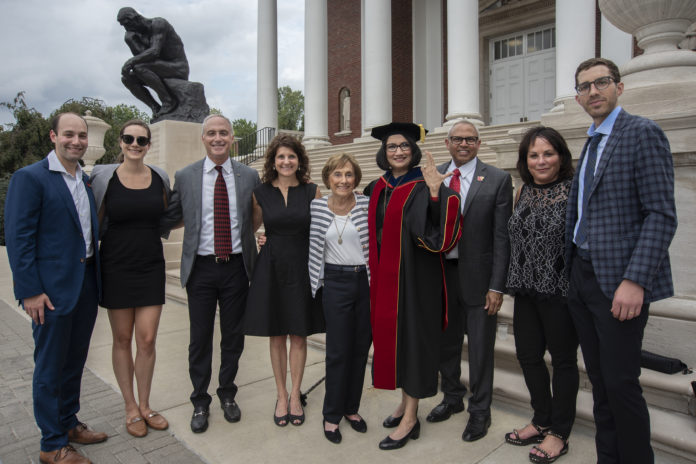 The Trager Family with President Bendapudi