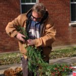 Mickey Paul demonstrates one method to creating a holiday door decoration.