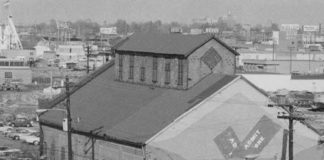 The Red Barn, date unknown, used to serve as a manufacturing facility for the Caldwell Tank Company. Photo courtesy of UofL Archives and Special Collections.