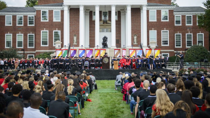 Crowd shot on the lawn of Grawemeyer Hall. The inauguration of Dr. Neeli Bendapudi as the 18th president of the University of Louisville.