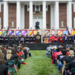 Crowd shot on the lawn of Grawemeyer Hall. The inauguration of Dr. Neeli Bendapudi as the 18th president of the University of Louisville.