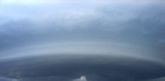 A rotating thunderstorm, called a supercell, in northwestern Minnesota. Photo by Jason Naylor, Ph.D.