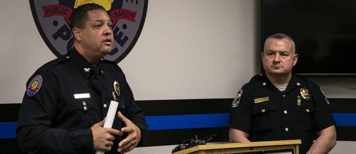 UofL police chief Gary Lewis and LMPD 4th Division major Josh Judah speaking about the partnership.