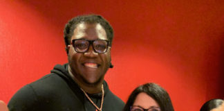 Jamon Brown and President Neeli Bendapudi.