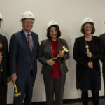 From left to right: Steve Trager, Mayor Greg Fischer, President Neeli Bendapudi, Anna Faul, Joe D'Ambrosio